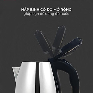 Ấm Đun Nước Siêu Tốc 1.8L Tiện Dụng - Bình INOXInnox + nhựa - Hàng Chính Hãng