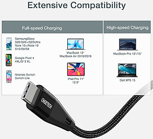 Dây Cáp Sạc Nhanh USB Type C To Type C 60W Dài 1.2M Hỗ Trợ Sạc Nhanh iPhone 15 CHOETECH XCC-1003 - Hàng Chính Hãng