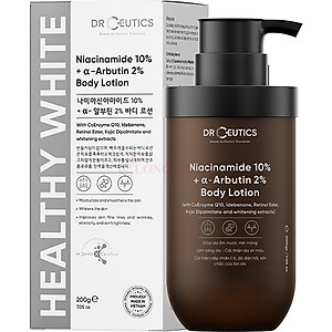 Sữa dưỡng thể DrCeutics Niacinamide 10% + Alpha Arbutin 2% Body Lotion giúp cải thiện độ đàn hồi săn chắc của da (200g) - Hàng chính hãng