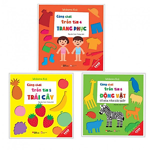 Combo 3 cuốn Cùng chơi trốn tìm 4 trang phục +5 trái cây +6 động vật (Tặng kèm bookmark AHA)
