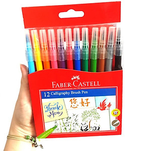 Bút thư pháp CALLIGRAPHY đầu cọ - 12 màu Faber 551512