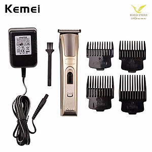 Tông Đơ Cắt Tóc Kemei 5017 Công Suất 5W Tặng Bộ Kéo Hớt Tóc - Máy Cắt Tóc Đa Năng Lưỡi Sát Có Thể Chấn Viền - Hàng Chính Hãng