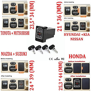 Cảm biến áp suất lốp trong cao cấp thương hiệu Careud dành cho các hãng xe - Cảnh báo áp suất, chính xác: ±1.5PSI (±0.1bar) - Điện áp: 8-16V - Hàng Nhập Khẩu