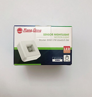 Đèn ngủ cảm biến Rạng Đông, tích hợp cảm biến chuyển động, cảm biến ánh sáng Model ĐN01.PIR 55x55/0.3W