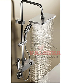 (Tặng ống nối cây sen) Sen cây phím đàn đồng mạ nano xám màn hình hiển thị nhiệt độ tự động kèm xịt vệ sinh