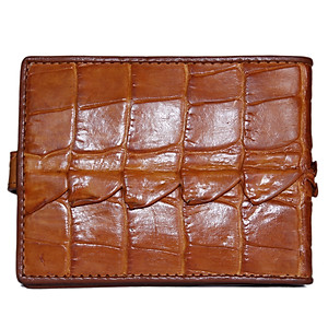 Ví Nam Da Cá Sấu Nút Bấm Huy Hoàng HT2218 (12.5 x 10 cm) - Vàng