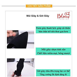 Giày cao gót nữ 7p YUKIBLOOM đế vuông da lộn bít đầu BG01