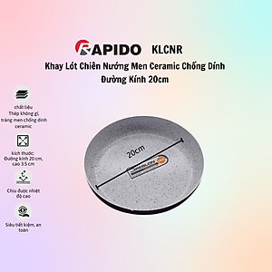 Khay lót chiên nướng Rapido men ceramic chống dính - Khay chiên nướng nồi chiên không dầu chống dính Greblon bền đẹp đường kính 20cm dùng trong nồi chiên không dầu - Hàng chính hãng