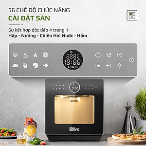 Nồi Chiên Hơi Nước Olivo SF16 Pro Thương Hiệu Mỹ Cao Cấp Gồm 56 Chức Năng Làm Bít Tết Hấp Nướng Hâm Nóng Đa Năng Dung Tích 16 Lít Công Suất 2800 W - Hàng Chính Hãng