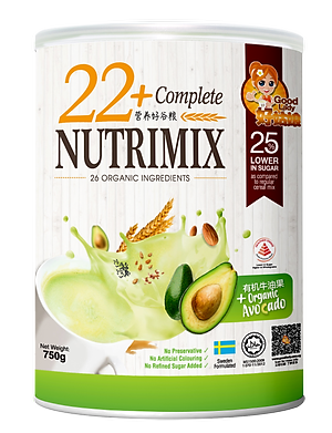 Bột ngũ cốc dinh dưỡng cao cấp 22+ Complete Nutrimix - Organic Avocado (vị Bơ) 750g/hộp thiếc