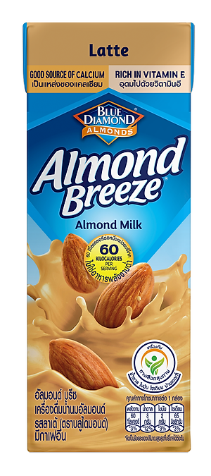 Blue Diamond - Thùng Sữa Hạt Hạnh Nhân ALMOND BREEZE vị Latte 180ml x 24 Hộp