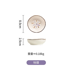 Bộ Bát Đĩa Chén Dĩa Gosu Cao Cấp Họa Tiết Hoa Tím Cao Cấp An Toàn