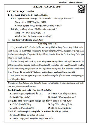 Đề Kiểm Tra Tiếng Việt 4 - Tập 2
