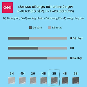 50 Chiếc Bút Chì Gỗ Tự Nhiên Deli - Dễ Gọt Và Nhạy Với Máy Chấm Thi - Kèm Tẩy Và Gọt Bút Chì - Loại HB/2B