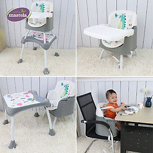 Ghế ăn dặm cho bé đa năng ngồi cao/thấp - ghép chung bàn gia đình - bàn học/tập vẽ Mastela 1016 - bảo hành chính hãng