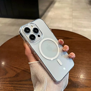 Ốp lưng chống sốc cho iPhone 12 / 12 Pro / 12 Pro Max hiệu HOTCASE sạc từ tính nam châm magnetic trong suốt - trang bị đệm khi 4 góc, Viền TPU chống sốc, lưng PC chống ố vàng - Hàng nhập khẩu