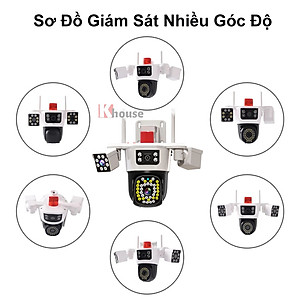 Camera Yoosee 3 Mắt Máy Bay Độc Lập Siêu Sắc Nét, Đêm Có Màu, Đàm Thoại Hai Chiều, Chống Nước Nhựa IP66, Hàng Nhập Khẩu