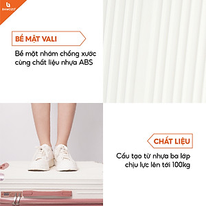 Vali du lịch BAMOZO 8809 vali kéo nhựa được bảo hành 5 năm