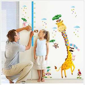 Decal dán tường thước đo chiều cao Hươu cao cổ số 2 AmyShop DTD017 (140 x 118cm)