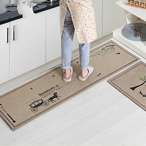 Bộ 2 thảm trải sàn nhà bếp mẫu mới cao cấp đế cao su chống trơn trượt tiện dụng - giao họa tiết và màu sắc ngẫu nhiên - Hàng Chất Lượng