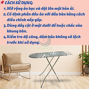 Áo bọc bàn để ủi quần áo nhiều size, nhiều mẫu - CHỌN SIZE - Áo trùm bàn ủi đồ-Áo Bọc Bàn Ủi Vải Dày Bền – Loại Dây Cột Áo Phủ Bàn Là Nhiều Size – Cố Định Bằng Dây Buộc