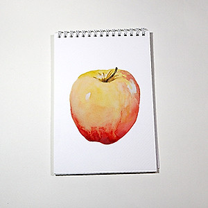 Sổ vẽ màu nước A4 giấy chuyên dụng có vân đẹp nhập từ Ý định lượng 300gsm, loang màu tốt lên màu trong tự nhiên,15 tờ/cuốn Green Art-Hàng chính hãng