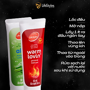 Gel Bôi Trơn LifeStyles Warm Lovin' Massage Lotion Bôi Trơn Quan Hệ Tăng Cảm Giác Ấm Nóng 50ml