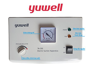 Máy Hút Dịch 2 Bình Công Suất Lớn YUWELL 7A-23D(20L) - Nhập Khẩu Chính Hãng - Bảo Hành 1 Năm