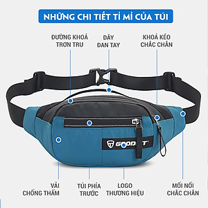 Túi bao tử đeo hông, đeo bụng, đeo chéo chống nước cao cấp chính hãng GoodFit GF115RB