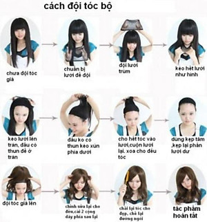Tóc giả nữ nguyên đầu dài (kèm lưới và lược ). Tóc giả nữ, tóc giả, tóc giả nguyên đầu, tóc giả nữ giá rẻ, tóc giả cao cấp, tóc giả cả đầu. Tóc giả nữ sợi tơ cao cấp, chịu nhiệt tốt, bấm uốn, duỗi, gội thoải mái