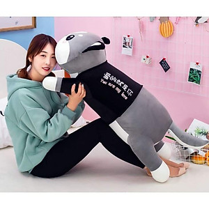 Gấu bông mèo Husky cao cấp, thú nhồi bông mèo alaska khổng lồ vải nhung co giãn 4 chiều