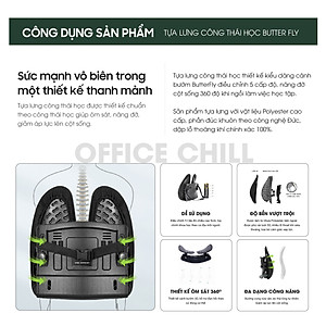 Tựa Lưng Ghế Văn Phòng Công Thái Học Đệm Tựa Lưng Văn Phòng
