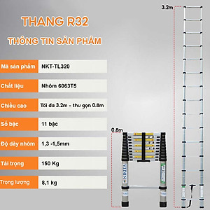 Thang nhôm rút gọn NIKITA - Nhiều kích thước lựa chọn