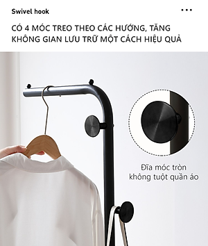 Giá treo quần áo IGA khung thép chống ghỉ phủ sơn tĩnh điện phong cách hiện đại - GM91