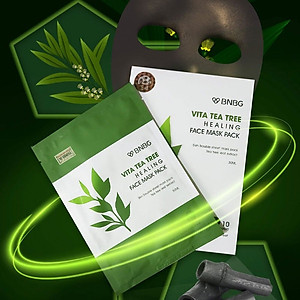 Combo 10 Mặt Nạ BNBG Tràm Trà Thải Độc Da, Giảm Mụn Vita Tea Tree Healing Face Mask Pack 30ml x10
