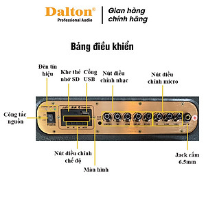 Loa karaoke xách tay công suất lớn Dalton PS-K108A 220W bass 2 tấc, loa di động tiện lợi ca hát mọi nơi - HÀNG CHÍNH HÃNG ( BẢO HÀNH 12 THÁNG )