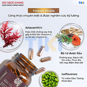 Combo 2 Hộp viên uống Sắc Ngọc Khang ++ hỗ trợ hạn chế lão hóa, sạm da, nám da; hỗ trợ tăng cường nội tiết tố nữ