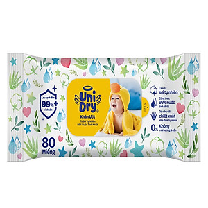 Combo 6 Khăn ướt em bé UniDry Baby WTP - 80 miếng