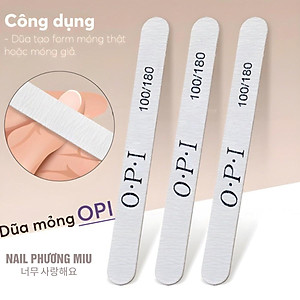Dũa Mỏng OPI Lốc 50 Cái Form Thẳng Độ Nhám 100/180 Thân Cứng, Không Xẹp, Cầm Chắc Tay Làm Nail Tiện Lợi, Dễ Chỉnh Hướng, Tốc Độ Dũa Theo Yêu Cầu