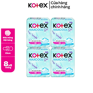 Combo 4 Băng vệ sinh Kotex Max Cool French Spa 23cm 8 miếng Có Cánh