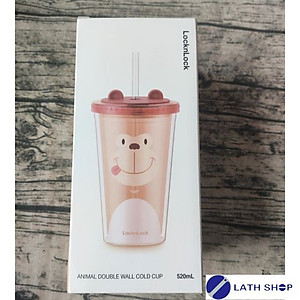 Ly nhựa 2 lớp LocknLock Animal 520ml