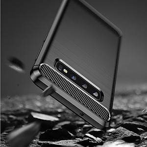 Ốp Lưng Chống Sốc Cho SamSung Galaxy S10 5G Chính hãng RUGGED ARMOR Vân Sợi Carbon, Bảo Vệ Camera Sau - Hàng Chính Hãng