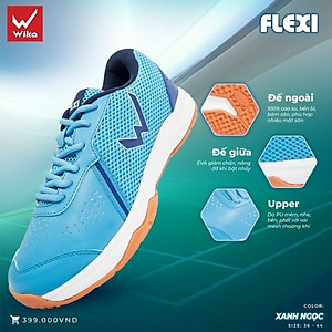 Giày cầu lông, bóng chuyền, bóng bàn Wika Flexi mẫu mới - Hàng chính hãng