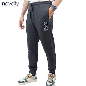 Quần jogger nam họa tiết in dập nổi Novelty Regular fit xám đậm NQGMMDMT3R230554Q
