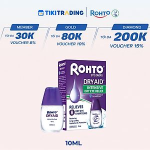 Nước nhỏ mắt dưỡng ẩm ẩm, giảm khô mắt chuyên sâu Rohto Dry Aid 10ml