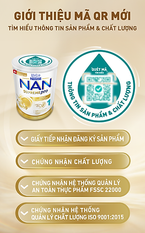 Sữa bột Nestlé NAN SUPREMEPRO 1 400g nhập khẩu Đức với 5HMO & đạm Gentle Optipro ( Dành cho trẻ từ 0 - 12 tháng tuổi)