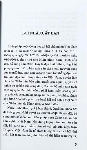 Hiến Pháp Nước Cộng Hoà Xã Hội Chủ Nghĩa Việt Nam Năm 2013 ( Sửa Đổi, Bổ Sung Năm 2025)