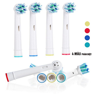 Cho máy Oral B Braun Cross Action EB50A, Bộ 4 đầu bàn chải đánh răng điện đánh tan mảng bám Minh House