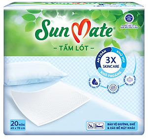 Combo 3 Tấm lót SunMate cải tiến mới 20 miếng/gói size M (45 x 70cm)