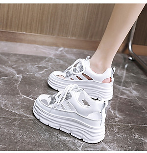 Giày thể thao tăng chiều cao nữ đế êm nhẹ, thoáng khí đế cao su đúc, chống trơn trượt hạn chế mòn – GNU2080